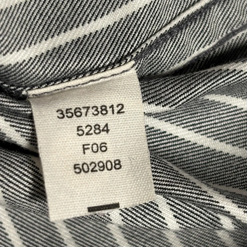 Banana Republic Shirt Mens XL Black White‎ Stripe Button Up Long Sleeve Cotton